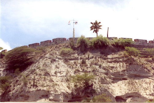 Ft. Oranje sits atop this cliff